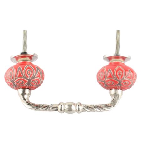 Red Etched Ceramic Cut Bridge Handle